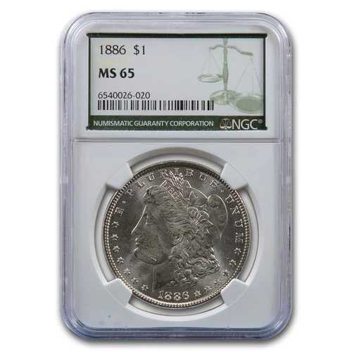 1886年モルガン・ダラー MS-65 NGC（グリーンラベル）