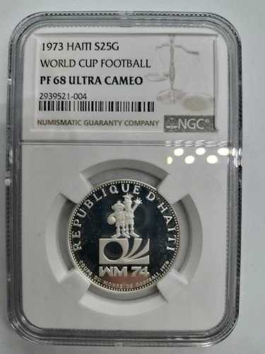 NGC PF68 ウルトラカメオ 1973年サッカーワールドカップ シルバーコイン / 3