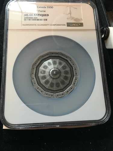 2019年カナダ; センテニアル・フレイム (3トロオンス銀貨) 99.99ドル 50ドル*NGC*MS-66 アンティーク