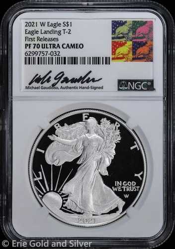 2021-W プルーフ タイプ2 $1 アメリカン シルバー イーグル NGC PF 70 UC | ファーストリリース ガウディ