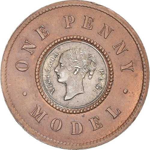 [#1068998] コイン、イギリス、ビクトリア州、1ペニーモデル、ND（1844年）、ロンドン、A
