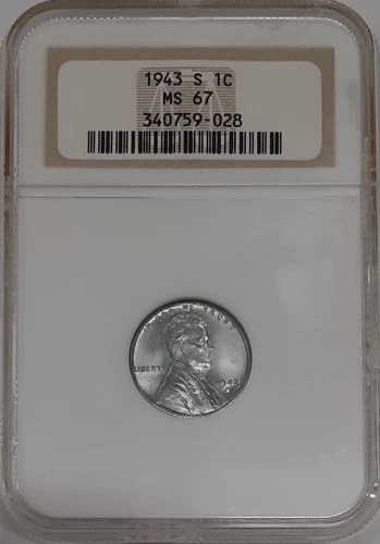 1943-S リンカーン・スチール・セント 1セント NGC MS-67|WORLD RESOURCE【QUEEN店】
