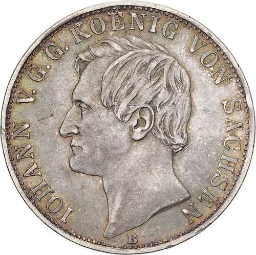 [#1508442] ザクセン王国、ヨハン、2 Thaler、Vereins、1861年、ドレスデン、銀、