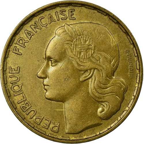 [#77819] コイン、フランス、ギロー、50 フラン、1958 年、パリ、AU(55-58)、アルミニウムブロン 75,625円