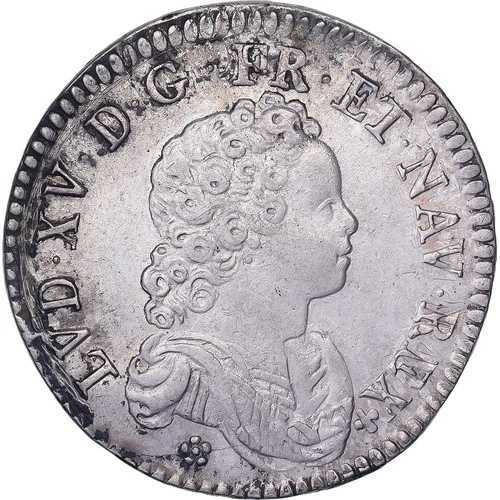 [#1507476] フランス、ルイ 15 世、1/2 ?cu Vertugadin、1716 年、パリ、シルバー、AU(50-53)