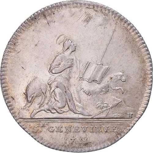 [#344676] フランス、トークン、コーポレーション、Mouleurs de bois、1711、AU(50-53)、シルバー