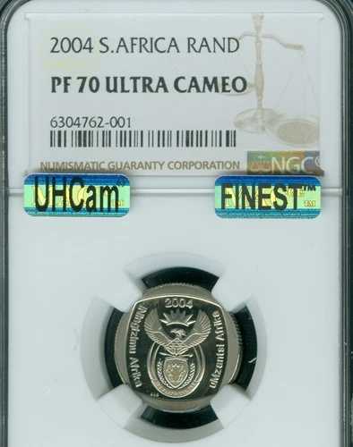 2004年 南アフリカ 1ランド NGC PF70 MAC 最高級グレード スポットレス 1935年鋳造 *