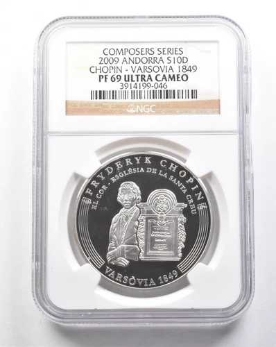 2009 アンドラ ダイナー シルバー ショパン ヴァルソビア 1849 PF69 UCAM NGC *7461