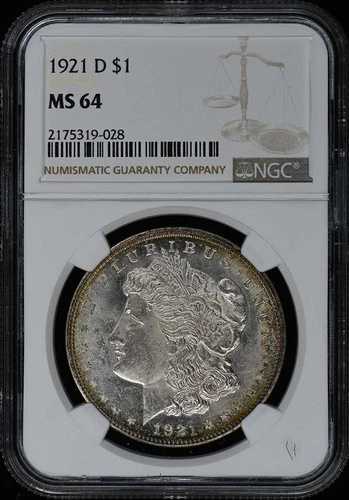 1921-D モルガン・ダラー S$1 NGC MS64