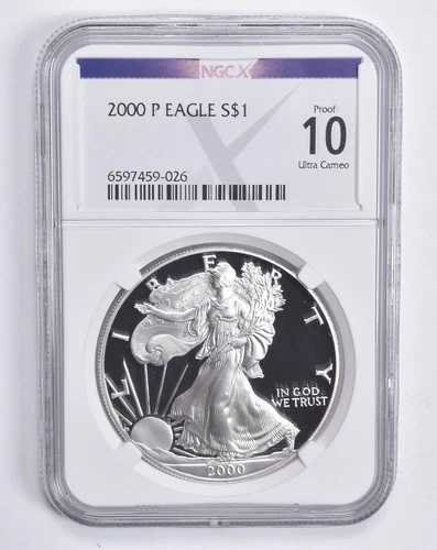 2000-P アメリカン シルバー イーグル $1 プルーフ 10 NGC X