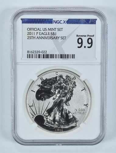 2011-P アメリカンシルバーイーグルセット リバースプルーフ 9.9 NGC X NGCX