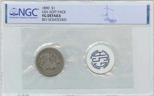 1890年 モルガン・ダラー GSA ソフトパック S$1 NGC VG 詳細