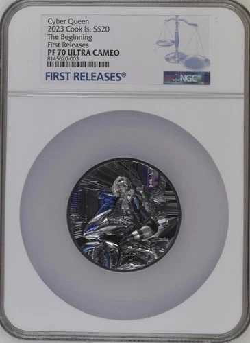 2023年 サイバークイーン ザ・ビギニング NGC 70 FR 3オンス HR ブラックプルーフ銀貨