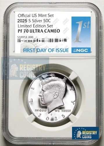 2025 S ケネディ シルバー ハーフ ドル 50C NGC PF70 初日限定版セット!