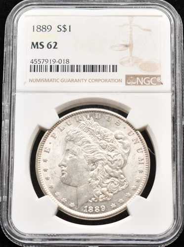 1889年 モルガン銀貨 NGC MS 62 #25MAR003