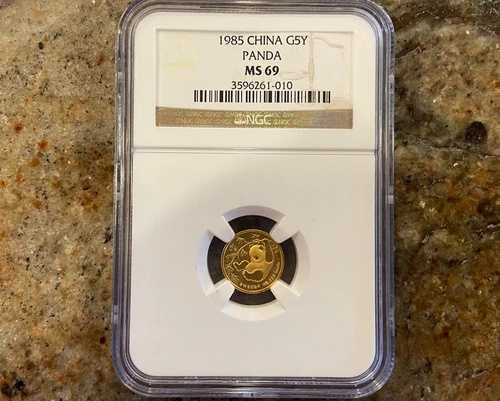1985年 1/20オンス 5元 中国金貨 パンダ MS 69