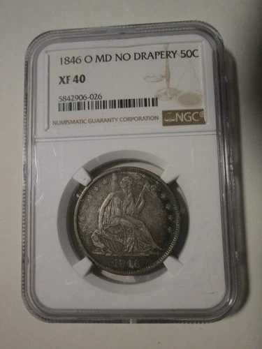 1846-O MD 着席リバティハーフドル XF40 NGC ドレープなし