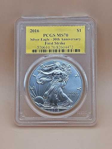 2016年 アメリカ造幣局 シルバー アメリカンイーグル PCGS MS70 ファーストストライク30周年記念