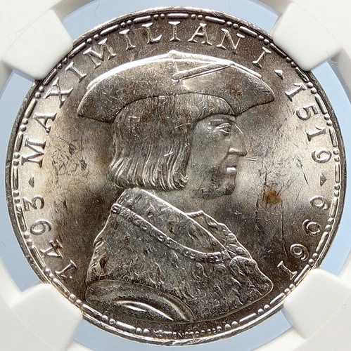 1969年 オーストリア マクシミリアン1世 オールドシルバー 50シリング オーストリア貨幣 NGC i105624|WORLD RESOURCE【QUEEN店】