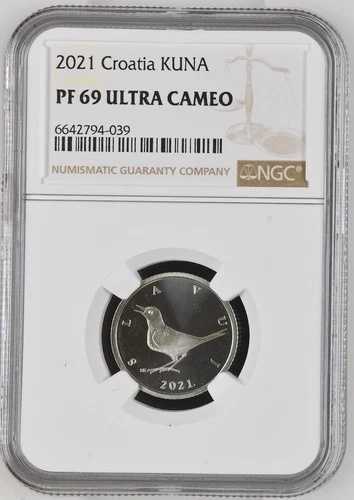 クロアチア コイン 1 クーナ 2021 NGC PF 69 ウルトラ カメオ