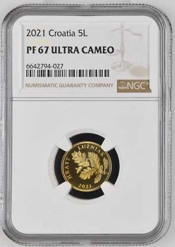 クロアチアコイン 5リパ 2021 NGC PF 68 ウルトラカメオ