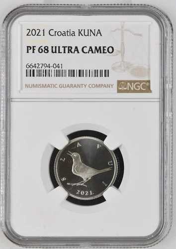 クロアチア コイン 1 クーナ 2021 NGC PF 68 ウルトラ カメオ-｜WORLD RESOURCE【QUEEN店】
