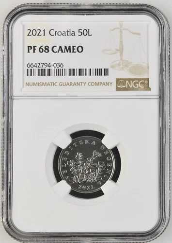 クロアチア コイン 50 リパ 2021 NGC PF 68 カメオ｜WORLD RESOURCE【QUEEN店】