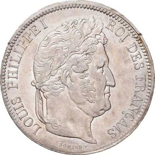[#972239] コイン、フランス、ルイ フィリップ、5 フラン、1842 年、リール、MS、シル、ver