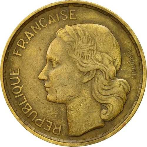 [#454891] コイン、フランス、ギロー、50 フラン、1950 年、パリ、EF、アルミニウムブロ、nze