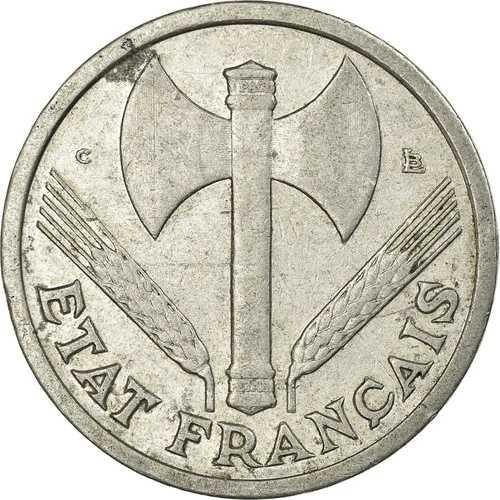 [#25349] フランス、1フラン、バゾール、1944年、ボーモン・ル・ロジェ、アルミニウム、EF