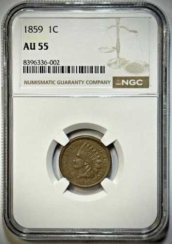 1859年 インディアンヘッド 1セント - NGC AU55 - フライングイーグル 1セントの代替として発行された最初の年｜WORLD RESOURCE【QUEEN店】