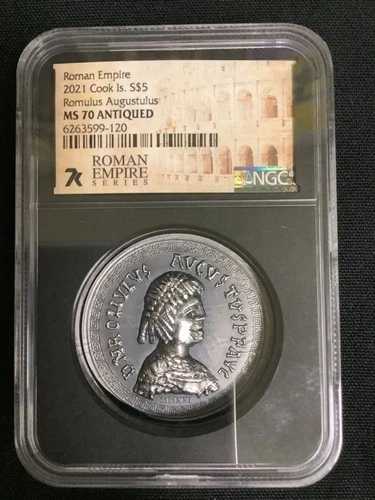 2021年 ローマ帝国 クック・イズ 5ドル MS70 アンティーク NGC