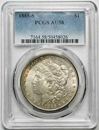 1885年 S モルガン銀貨 PCGS AU-58