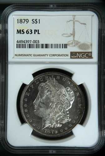 1879年 モルガン銀貨 NGC MS-63 PL