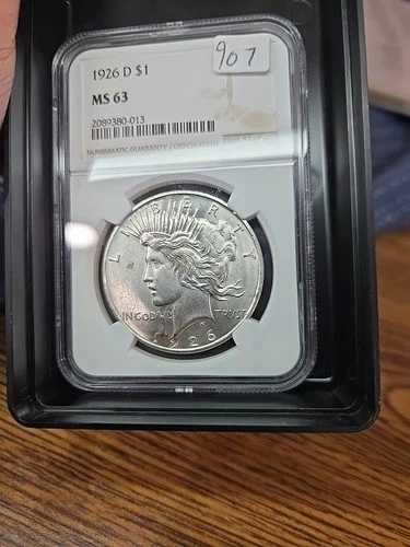 1926年 D ピース銀貨 NGC MS63 チョイス BU ベターデート
