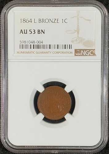 1864年 L インディアンヘッド セント NGC AU53 BN 5981048-004 希少コイン