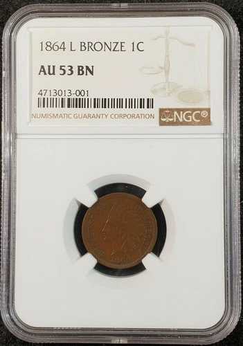 1864年 L インディアンヘッド セント NGC AU53 BN 4713013-001 希少コイン