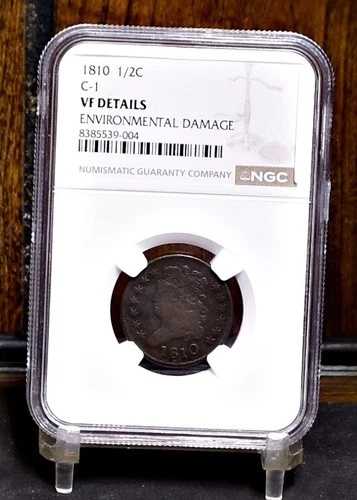 1810 C-1 ハーフセント - NGC VF 詳細環境損傷 (#60070-L)