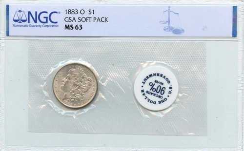 1883-O モルガン・ダラー GSA ソフトパック S$1 NGC MS63