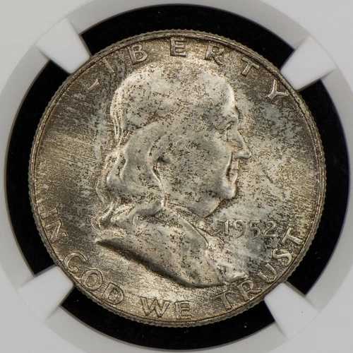 1952-D 50セント フランクリンシルバー ハーフダラー - ミントセット トーニング - NGC MS 66 FBL - X6222