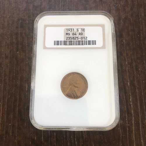 1931年 S リンカーン セント - NGC MS64RD チップインホルダー 旧ホルダーに入っています
