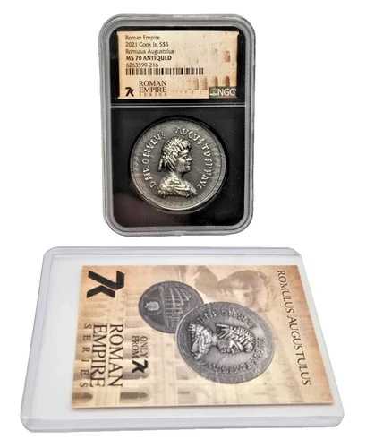 2021年 ローマ帝国 1オンス シルバー ロムルス・アウグストゥルス NGC MS 70 アンティーク クック諸島 $5