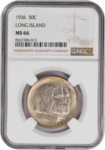 ロングアイランド記念銀貨ハーフドル 1936年 MS66 NGC