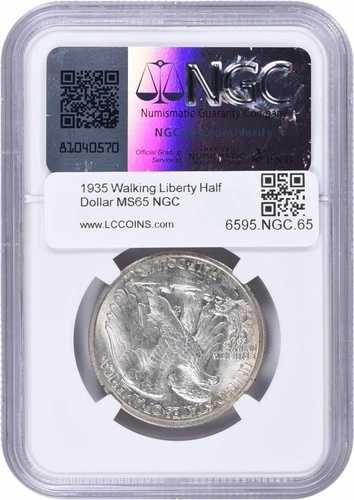 1935年ウォーキング・リバティ・シルバーハーフドル MS65 NGC
