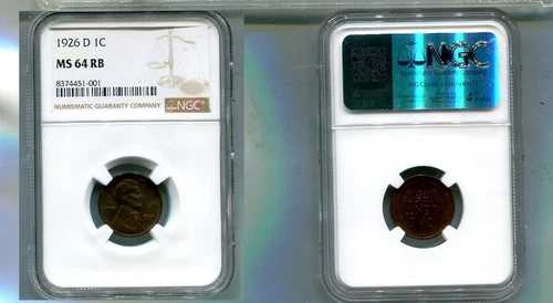 1926年 D リンカーンヘッド ペニー NGC MS64 RB 1951T