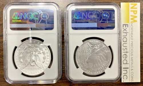 2025-P MS70 モーガン＆ピース銀貨（2枚）発行初日 FDOI NGC