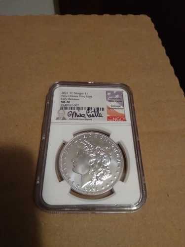 2021 O モルガン シルバー ダラー ニューオーリンズ造幣局 NGC MS70 ER マイク・キャッスル署名｜WORLD RESOURCE【QUEEN店】
