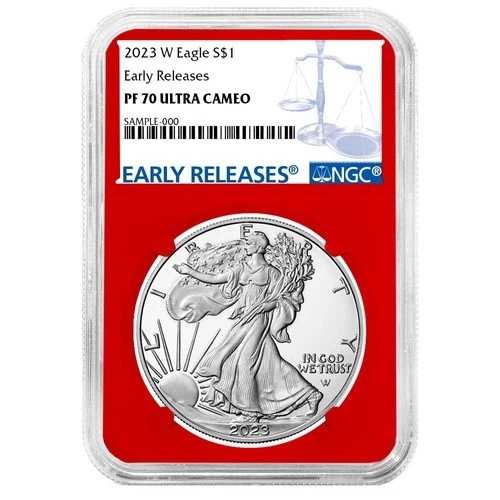 2023-W プルーフ $1 アメリカン シルバー イーグル 3枚セット NGC PF70UC ER ブルーラベル レッド