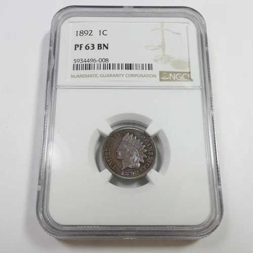1892 P NGC PF63 BN ブラウン - インディアンヘッド ペニーセント 1セント 米国コイン #56753A