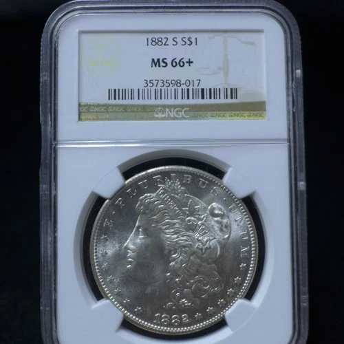 1882-S モーガン シルバー ダラー NGC MS66+ 素敵なフロスティ ホワイト コイン!
